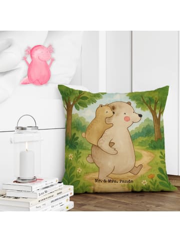 Mr. & Mrs. Panda Kuschelkissen 40x40 Papa Bär Design ohne Spruch in Weiß