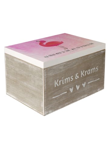 Mr. & Mrs. Panda Schatulle Flamingo Stolz mit Spruch in Aquarell Pink