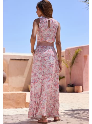Buffalo Maxikleid in creme-pink bedruckt