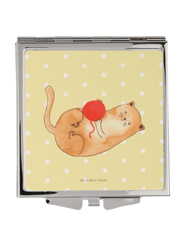 Mr. & Mrs. Panda Frauen Spiegel Katze Wolle ohne Spruch in Gelb Pastell