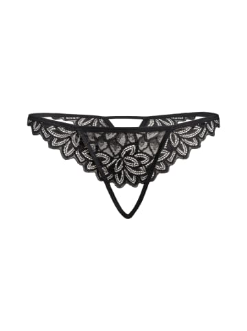 Teyli Ouvert Tanga mit floraler Spitze Lossi in schwarz