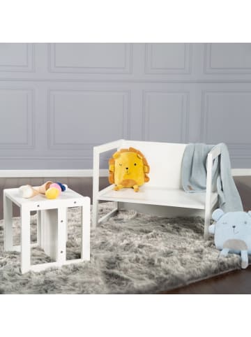 roba Kinder-Sitzhocker im Landhausstil, 3-fach höhenverstellbar, weiß