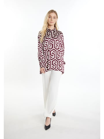 DreiMaster Damen Hemdbluse in Wollweiss Bordeaux