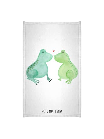 Mr. & Mrs. Panda Gästehandtuch Frosch Liebe ohne Spruch in Weiß