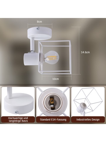ZMH Deckenleuchte in Weiß 1-flammige E14 Schwenkbar Modern Deckenspot