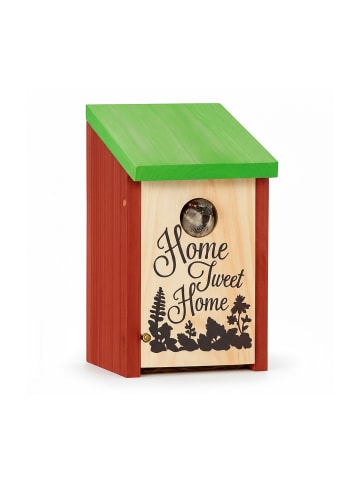relaxdays Nistkasten in Rot/ Grün - (B)12x (H)22 x (T)15 cm