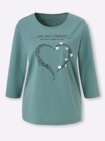 Sieh an! 3/4-Arm-Shirt in jade-schwarz