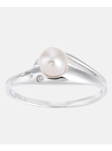 Diamant L'éternel Ring aus 375 Weißgold mit 0.01 Karat Diamant mit Perle