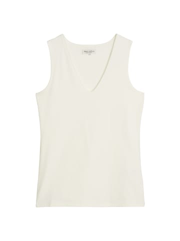Marc O'Polo V-Neck-Top slim in White Cotton