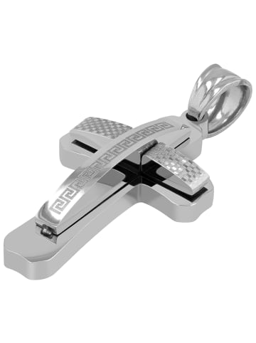Adeliás Unisex Anhänger – Kreuz Kreuzanhänger aus Edelstahl in silber