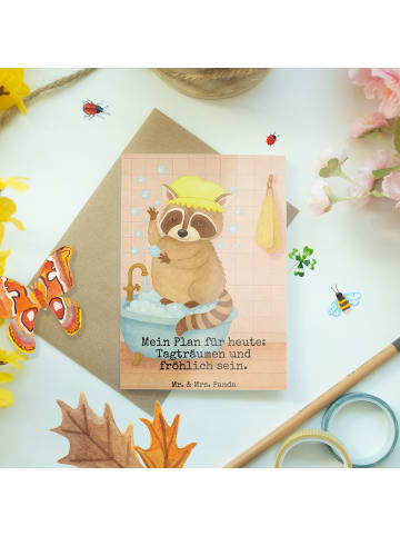 Mr. & Mrs. Panda Klappkarte Waschbär Design mit Spruch in Weiß