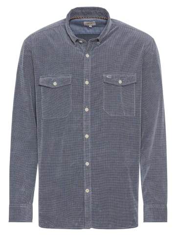 Camel Active Langarm Hemd in Regular Fit aus Cord in Denim Blau