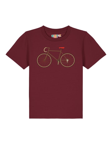 wat? Apparel T-Shirt Fahrrad in Weinrot