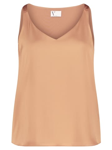 Vera Mont Satin-Bluse mit V-Ausschnitt in Golden Cinnamon