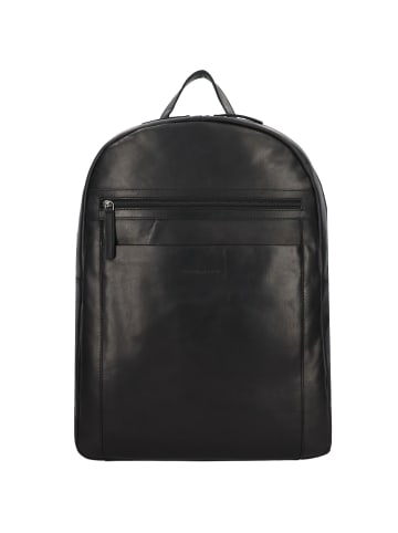 Greenburry Pure Black Rucksack Leder 46 cm Laptopfach in black