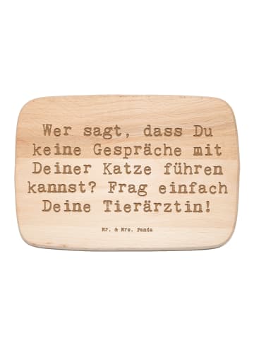 Mr. & Mrs. Panda Holz Servierbrett Spruch Tierärztin Gespräche m... in Transparent