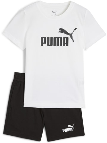 Puma Trainingsanzug "ESS No.1 Logo Tee and Shorts Set PS" in Weiß