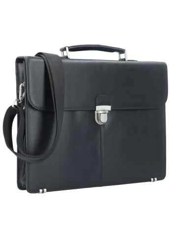 Esquire Oxford Aktentasche Leder 40 cm Laptopfach schwarz