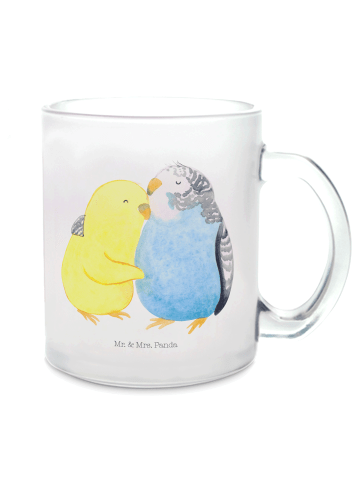 Mr. & Mrs. Panda Teetasse Wellensittich Liebe ohne Spruch in Transparent