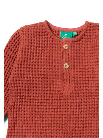 Little Green Radicals Chunky Waffle Langarm Top in Orange