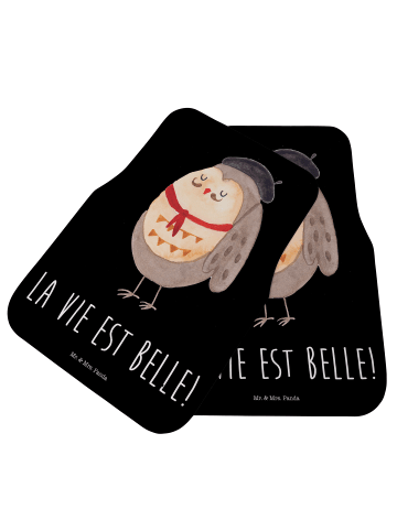 Mr. & Mrs. Panda Fußmatte Auto Eule Frankreich mit Spruch in Schwarz