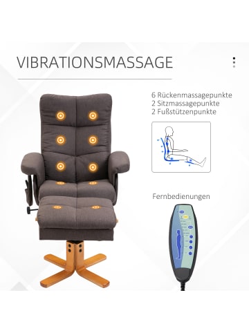 HOMCOM Massagestuhl in Braun 80L x 86B x 99H cm