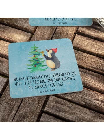 Mr. & Mrs. Panda Tassenuntersetzer Pinguin Weihnachtsbaum mit Sp... in Eisblau