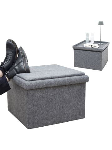 DuneDesign Sitzwürfel mit Stauraum Bergen in Anthrazit