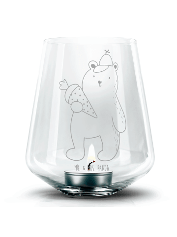 Mr. & Mrs. Panda Gravur Windlicht Bär Schultüte ohne Spruch in Transparent