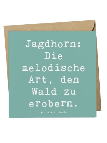 Mr. & Mrs. Panda Deluxe Karte Spruch Jagdhorn Magie mit Spruch in Meeresbrise