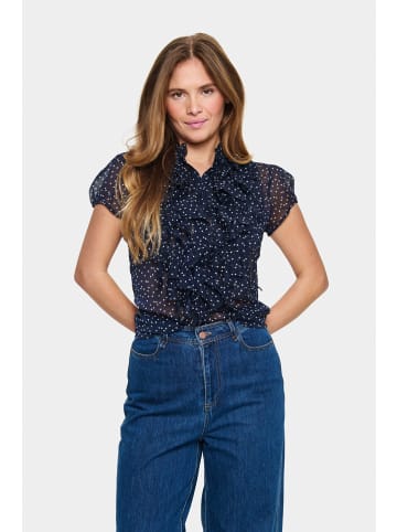 SAINT TROPEZ Langarm - Hemd LiljaSZ Gerade Passform in Baritone Ice Mini Hearts