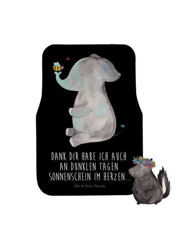 Mr. & Mrs. Panda Fahrer Autofußmatte Elefant Biene mit Spruch in Schwarz