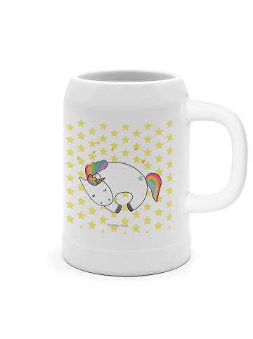 Mr. & Mrs. Panda Bierkrug Einhorn Nacht ohne Spruch in Weiß