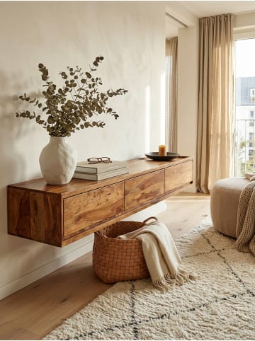 KADIMA DESIGN Lowboard Hängend Sheesham Massivholz 160x25x35 cm TV-Schrank ,