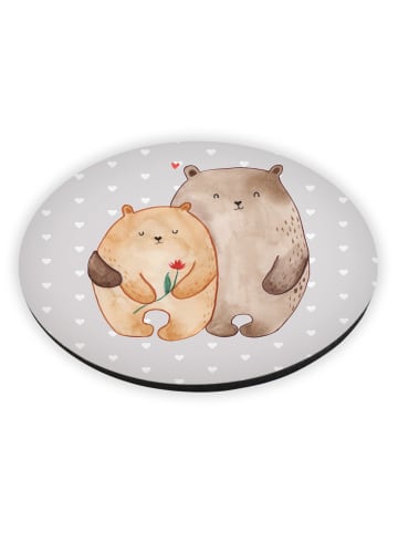 Mr. & Mrs. Panda Kühlschrankmagnet Bären Liebe ohne Spruch in Grau Pastell