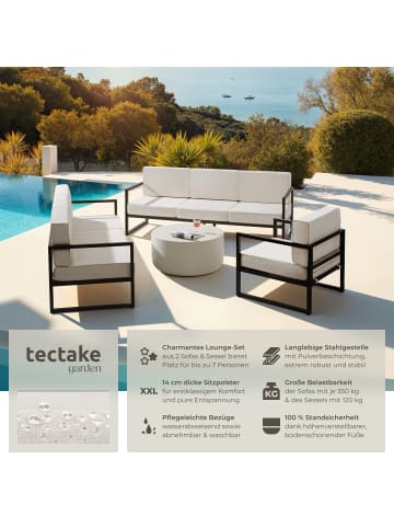 tectake Garten-Loungeset Comosa höhenverstellbare Füße, braun/beige