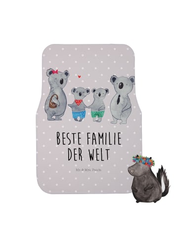 Mr. & Mrs. Panda Auto Fußmatte Koala Familie zwei mit Spruch in Grau Pastell
