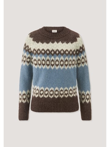 Hessnatur Hessnatur Stick Pullover Relaxed aus Alpaka und Bio-Baumwolle in kristallblau