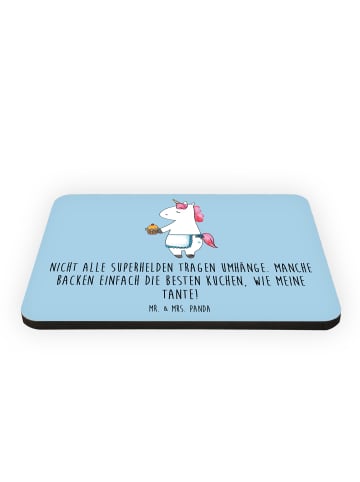 Mr. & Mrs. Panda Magnet Super Tante mit Spruch in Blau Pastell