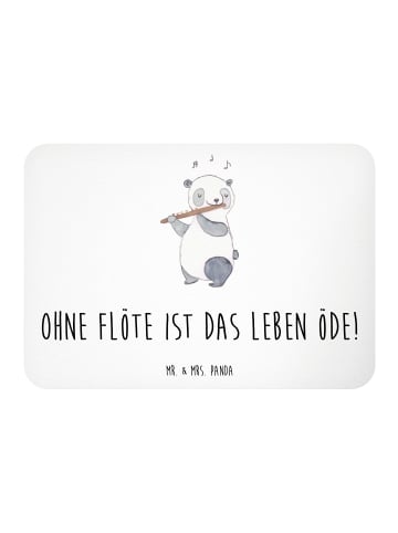 Kühlschrankmagnet Flöte Leben mit Spruch in Weiß