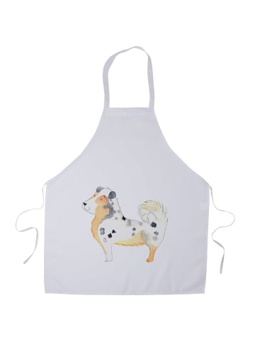 Mr. & Mrs. Panda Servierschürze Hund Australien Shepherd ohne Sp... in Weiß