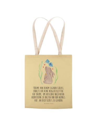 Mr. & Mrs. Panda Schultertasche Hase Blume mit Spruch in Gelb Pastell