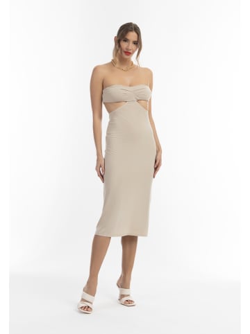 faina Midikleid Mit Cut-Outs in Creme