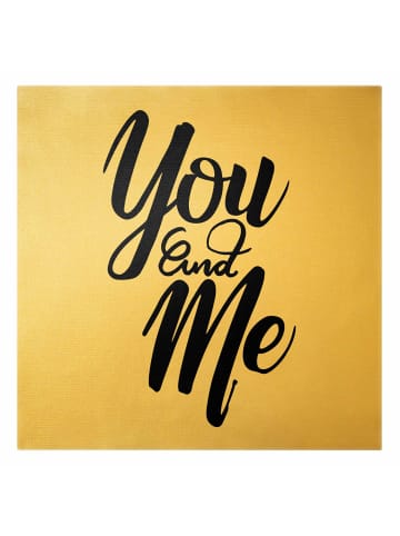 WALLART Leinwandbild Gold - You and Me in Weiß