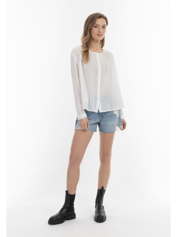 DreiMaster Damen Langarmbluse in Wollweiss