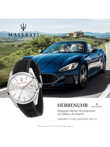 Maserati Analog-Armbanduhr Maserati Attrazione schwarz groß (ca. 43mm)