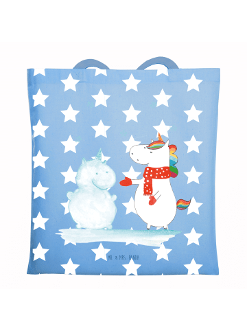 Mr. & Mrs. Panda Tragetasche Einhorn Schneemann ohne Spruch in Sky Blue
