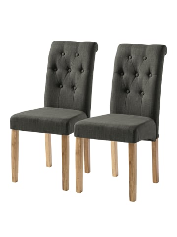 home24 Polsterstuhl Jeanne (2er-Set) in Walnuss