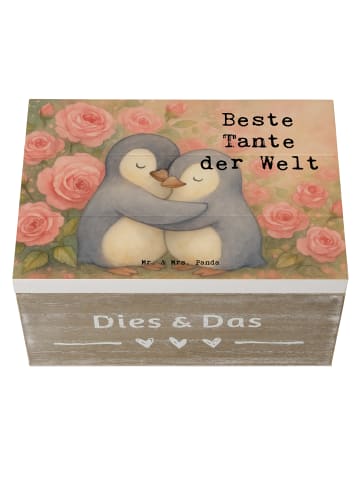 Mr. & Mrs. Panda kiste holz Pinguin Beste Tante der Welt Design ... in Weiß