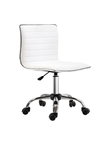 HOMCOM Bürostuhl-L48 x B52 x H78-90 cm-Weiß